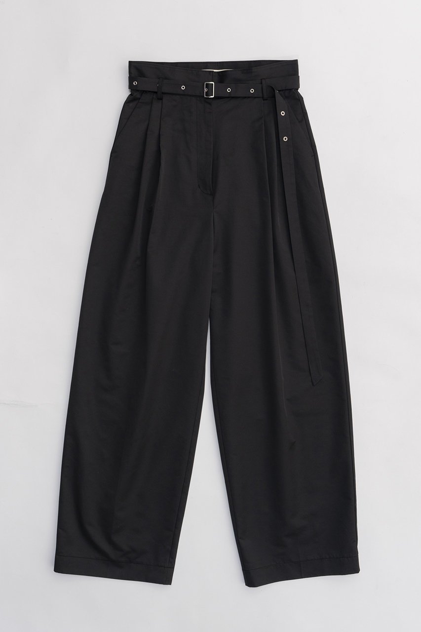 【プランク プロジェクト/PRANK PROJECT】のアイレットベルトサテンタックパンツ / Eyelet Belt Satin Tuck Pants インテリア・キッズ・メンズ・レディースファッション・服の通販 founy(ファニー) 　ファッション　Fashion　レディースファッション　Fashion for Women　パンツ　Pants & Trousers　ベルト&ウエストマーク　Belts & Waist Accessories　タフタ　Taffeta, Structured Fabric　バルーン　Balloon, Balloon Silhouette　夏　Summer　BLK(ブラック)|ID: prp329100004605823 ipo3291000000035387748