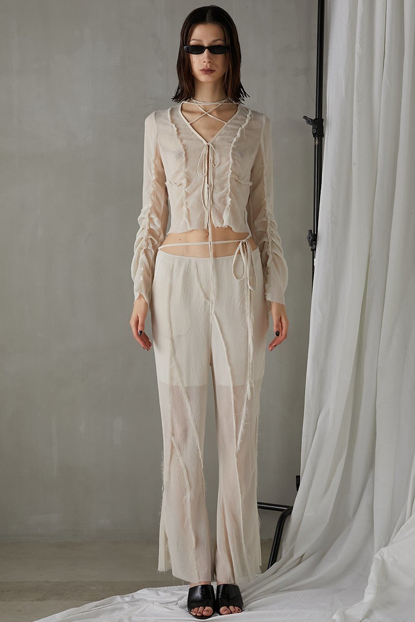 【プランク プロジェクト/PRANK PROJECT】のシースルーアウトシームフレアパンツ / See-Through Outseam Flare Pants 人気、トレンドファッション・服の通販 founy(ファニー) 　ファッション　Fashion　レディースファッション　Fashion for Women　パンツ　Pants & Trousers　シアー　Sheer, See-Through　シフォン　Chiffon, Lightweight Fabric　バランス　Balance, Style Balance　ランダム　Random, Irregular　切替　Switching, Contrast Panel　夏　Summer　other-7|ID: prp329100004605830 ipo3291000000035056121