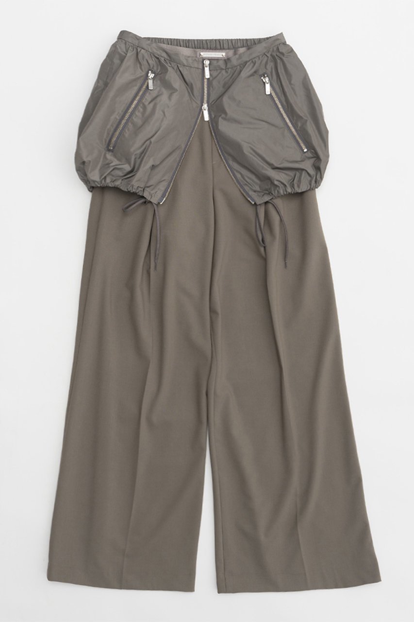 【プランク プロジェクト/PRANK PROJECT】のレイヤードワイドパンツ / Layered Wide Pants インテリア・キッズ・メンズ・レディースファッション・服の通販 founy(ファニー) ファッション Fashion レディースファッション Fashion for Women パンツ Pants & Trousers ジップ Zip, Zipper スマート Smart, Elegant タフタ Taffeta, Structured Fabric フロント Front, Front Design ミニスカート Mini Skirt, Short Skirt BGE(ベージュ)|ID: prp329100004605833 ipo3291000000034423244