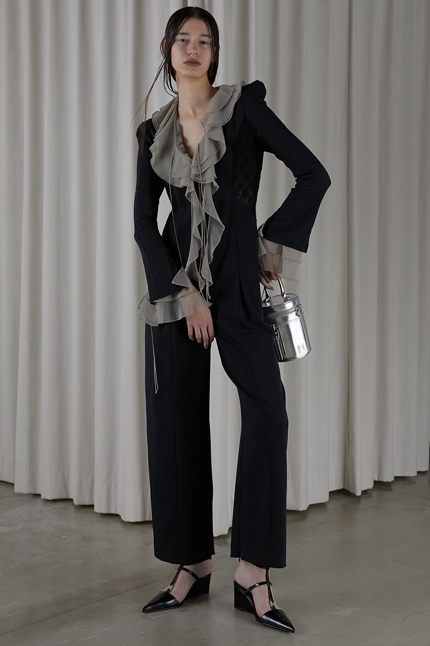 【プランク プロジェクト/PRANK PROJECT】のポインテッドショルダーオールインワン / Pointed Shoulder All-in-one 人気、トレンドファッション・服の通販 founy(ファニー) 　ファッション　Fashion　レディースファッション　Fashion for Women　パンツ　Pants & Trousers　おすすめ　Recommended / Our Picks　シンプル　Simple, Minimal　ストレッチ　Stretch, Stretchy Fabric　スーツ　Suit, Formalwear　レース　Lace, Lace Fabric　other-7|ID: prp329100004605845 ipo3291000000032821145