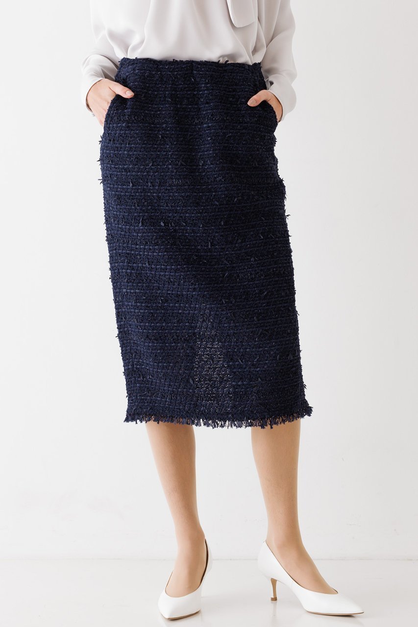 【デザイン ワークス/DESIGN WORKS】の【COOHEM】ツイードニットスカート インテリア・キッズ・メンズ・レディースファッション・服の通販 founy(ファニー) 　ファッション　Fashion　レディースファッション　Fashion for Women　スカート　Skirts　ロングスカート　Long Skirts / Maxi & Midi Skirts　おすすめ　Recommended / Our Picks　ジャケット　Jacket, Outerwear　ツイード　Twill, Twill Weave　ベーシック　Basic, Essential　ポケット　Pocket, Pocket Detail　ミドル　Middle Length, Mid Height　ロング　Long, Long-Length　エレガント 上品　Elegant　ネイビー|ID: prp329100004605858 ipo3291000000034958278