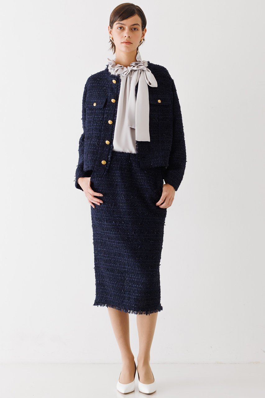 【デザイン ワークス/DESIGN WORKS】の【COOHEM】ツイードニットスカート 人気、トレンドファッション・服の通販 founy(ファニー) 　ファッション　Fashion　レディースファッション　Fashion for Women　スカート　Skirts　ロングスカート　Long Skirts / Maxi & Midi Skirts　おすすめ　Recommended / Our Picks　ジャケット　Jacket, Outerwear　ツイード　Twill, Twill Weave　ベーシック　Basic, Essential　ポケット　Pocket, Pocket Detail　ミドル　Middle Length, Mid Height　ロング　Long, Long-Length　エレガント 上品　Elegant　other-3|ID: prp329100004605858 ipo3291000000034958280