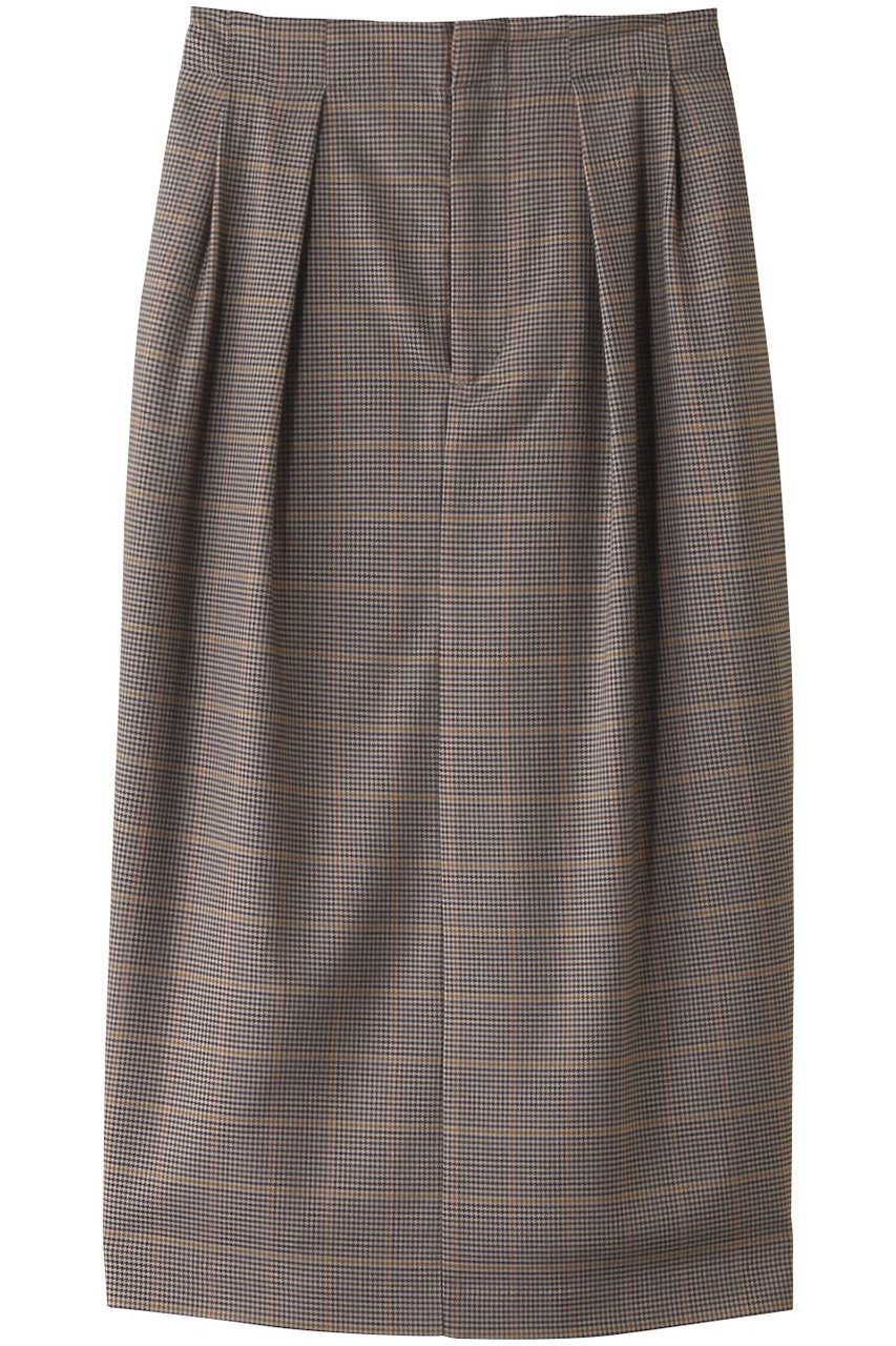 【エリオポール/heliopole】のチェックコクーンスカート インテリア・キッズ・メンズ・レディースファッション・服の通販 founy(ファニー) 　ファッション　Fashion　レディースファッション　Fashion for Women　スカート　Skirts　ロングスカート　Long Skirts / Maxi & Midi Skirts　チェック　Check, Plaid, Tartan　ロング　Long, Long-Length　エレガント 上品　Elegant　004/グレーチェック|ID: prp329100004605874 ipo3291000000035057152