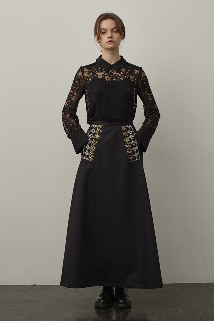 【ロキト/LOKITHO】のナロー エンブロイダリー スカート 人気、トレンドファッション・服の通販 founy(ファニー) 　ファッション　Fashion　レディースファッション　Fashion for Women　スカート　Skirts　ロングスカート　Long Skirts / Maxi & Midi Skirts　おすすめ　Recommended / Our Picks　エンブロイダリー　Embroidery Design　クロップド　Cropped, Short Length　パーティ　Party, Party Style　ロング　Long, Long-Length　other-6|ID: prp329100004605885 ipo3291000000032823838