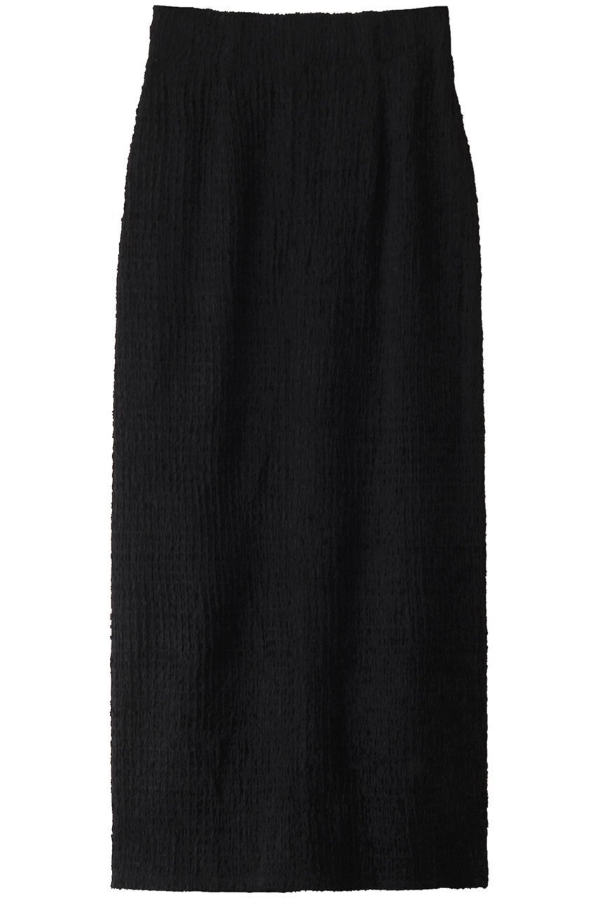 【マノフ/MANOF】のSHIRRING LACE NARROW SKIRT スカート インテリア・キッズ・メンズ・レディースファッション・服の通販 founy(ファニー) 　ファッション　Fashion　レディースファッション　Fashion for Women　スカート　Skirts　ロングスカート　Long Skirts / Maxi & Midi Skirts　シャーリング　Shirring, Ruched　シンプル　Simple, Minimal　ストレート　Straight, Straight Cut　レース　Lace, Lace Fabric　ロング　Long, Long-Length　BLACK|ID: prp329100004605888 ipo3291000000032823868