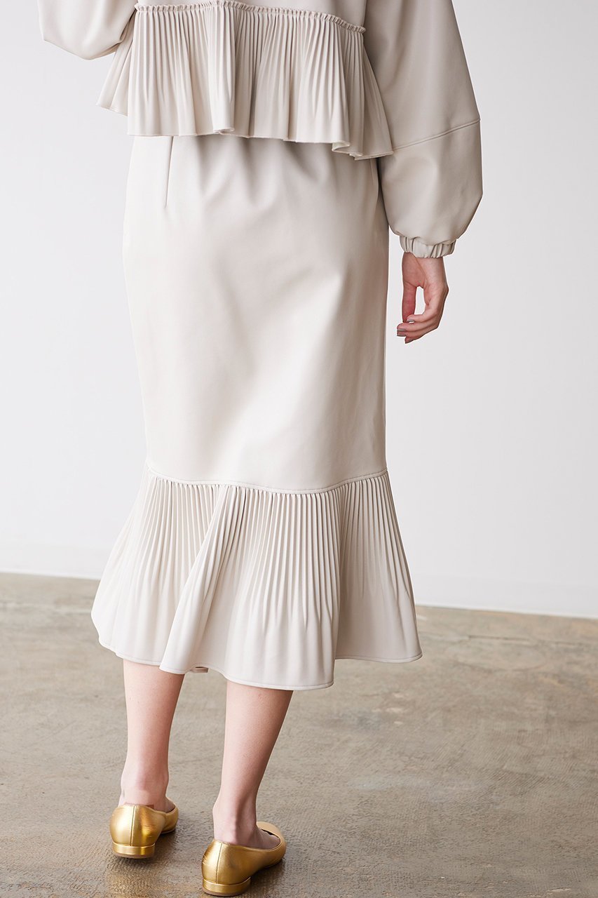 【マリリンムーン/MARILYN MOON】のプリーツフェイクレザースカート 人気、トレンドファッション・服の通販 founy(ファニー) 　ファッション　Fashion　レディースファッション　Fashion for Women　スカート　Skirts　ロングスカート　Long Skirts / Maxi & Midi Skirts　フェイクレザー　Faux Leather, PU Leather　プリーツ　Pleats, Pleated　マーメイド　Mermaid, Fishtail Silhouette　ロング　Long, Long-Length　other-8|ID: prp329100004605889 ipo3291000000032823995