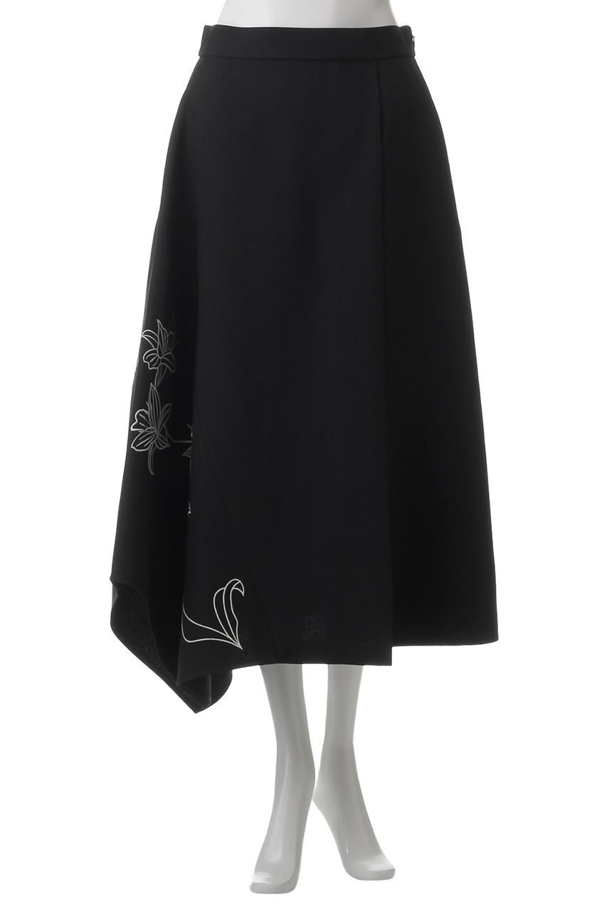 【アドーア/ADORE】のエンブロイダリーブッチャースカート 人気、トレンドファッション・服の通販 founy(ファニー) 　ファッション　Fashion　レディースファッション　Fashion for Women　スカート　Skirts　ロングスカート　Long Skirts / Maxi & Midi Skirts　アシンメトリー　Asymmetrical Style　シルバー　Silver, Metallic Silver　フラワー　Flower, Floral　メタリック　Metallic, Shiny Finish　ロング　Long, Long-Length　other-2|ID: prp329100004605898 ipo3291000000032825285