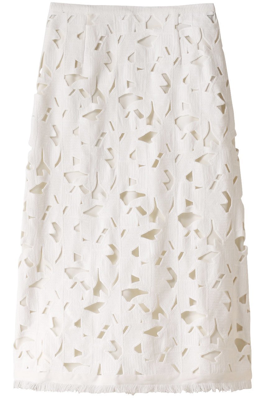 【ハウス オブ ロータス/HOUSE OF LOTUS】のエンブロイダリーフリンジヘムスカート インテリア・キッズ・メンズ・レディースファッション・服の通販 founy(ファニー) 　ファッション　Fashion　レディースファッション　Fashion for Women　スカート　Skirts　ジョーゼット　Georgette, Semi-Sheer Fabric　フリンジ　Fringe, Tassel　モチーフ　Motif, Design Theme　レース　Lace, Lace Fabric　夏　Summer　春　Spring　S/S・春夏　SS, Spring/Summer, Warm Season　オフホワイト|ID: prp329100004605900 ipo3291000000034952304