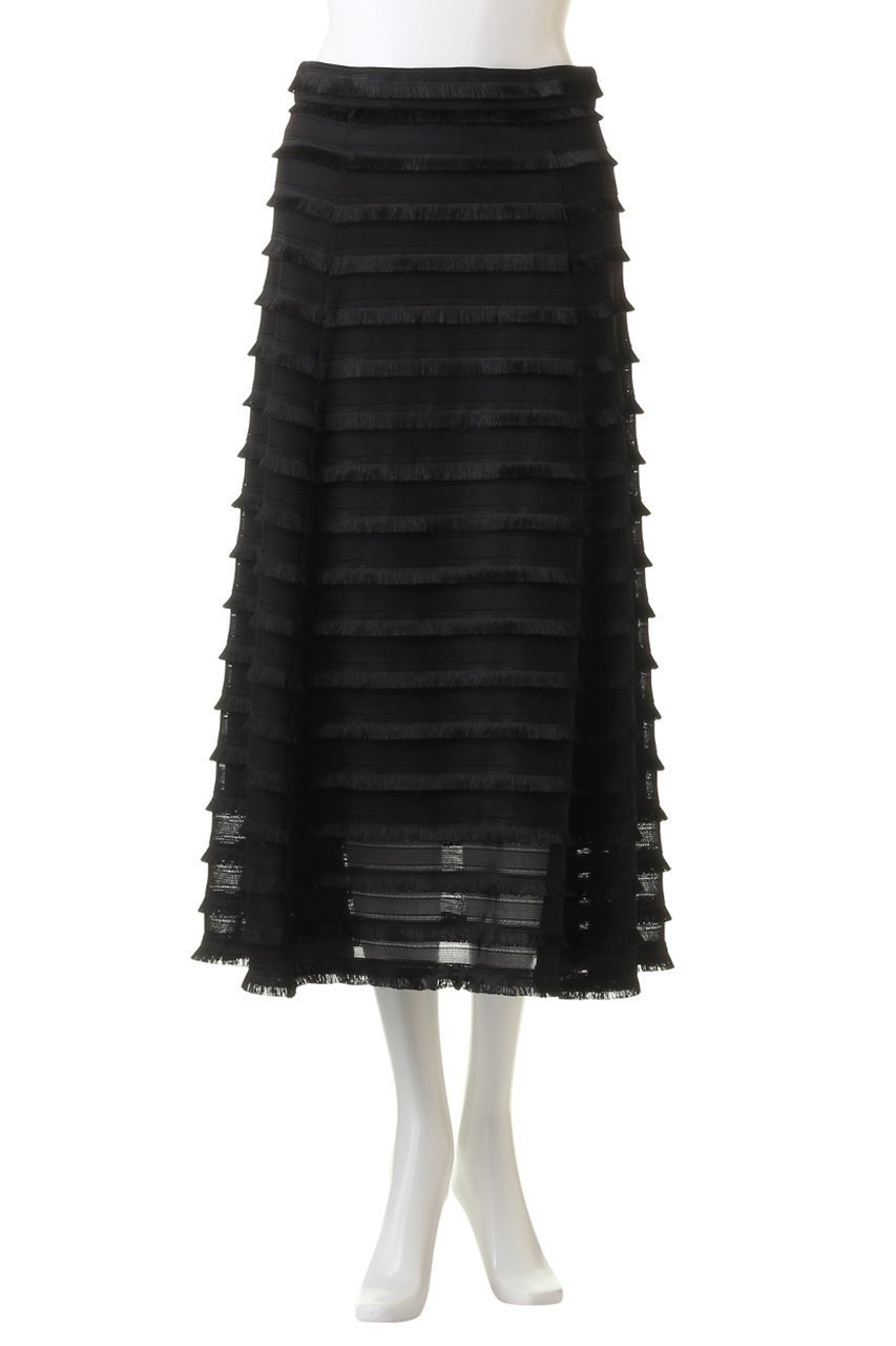 【エリオポール/heliopole】のフリンジフレアスカート 人気、トレンドファッション・服の通販 founy(ファニー) 　ファッション　Fashion　レディースファッション　Fashion for Women　スカート　Skirts　Aライン・フレアスカート　A-Line & Flared Skirts　ロングスカート　Long Skirts / Maxi & Midi Skirts　シアー　Sheer, See-Through　パーティ　Party, Party Style　フリンジ　Fringe, Tassel　フレア　Flare, Flared　ボーダー　Border, Stripe　レース　Lace, Lace Fabric　ロング　Long, Long-Length　other-2|ID: prp329100004605904 ipo3291000000032825814