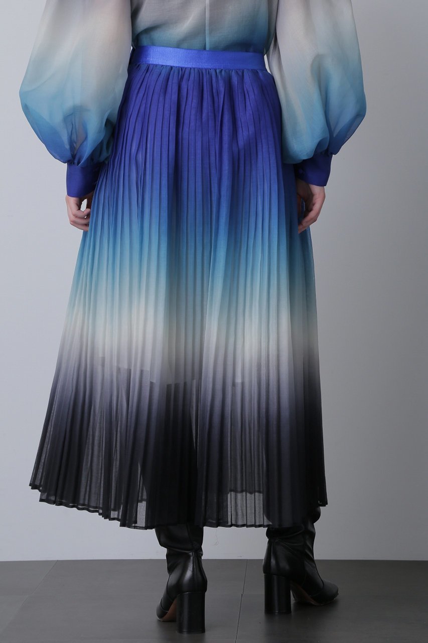 【ヒューエルミュージアム/hueLe Museum】の【STUMBLY】プリーツマキシフレアスカート 人気、トレンドファッション・服の通販 founy(ファニー) 　ファッション　Fashion　レディースファッション　Fashion for Women　スカート　Skirts　Aライン・フレアスカート　A-Line & Flared Skirts　ロングスカート　Long Skirts / Maxi & Midi Skirts　エレガント 上品　Elegant　グラデーション　Gradient, Ombre　プリント　Print, Printed Pattern　プリーツ　Pleats, Pleated　ロング　Long, Long-Length　other-3|ID: prp329100004605905 ipo3291000000032825882