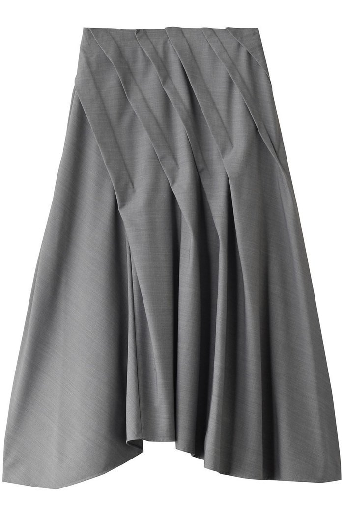 【ランバン オン ブルー/LANVIN en Bleu】のウールギャバランダムタックスカート インテリア・キッズ・メンズ・レディースファッション・服の通販 founy(ファニー) https://founy.com/ ファッション Fashion レディースファッション Fashion for Women スカート Skirts ロングスカート Long Skirts / Maxi & Midi Skirts イレギュラーヘム Irregular Hem エレガント 上品 Elegant シンプル Simple, Minimal フレア Flare, Flared ランダム Random, Irregular ロング Long, Long-Length |ID: prp329100004605907 ipo3291000000032825991