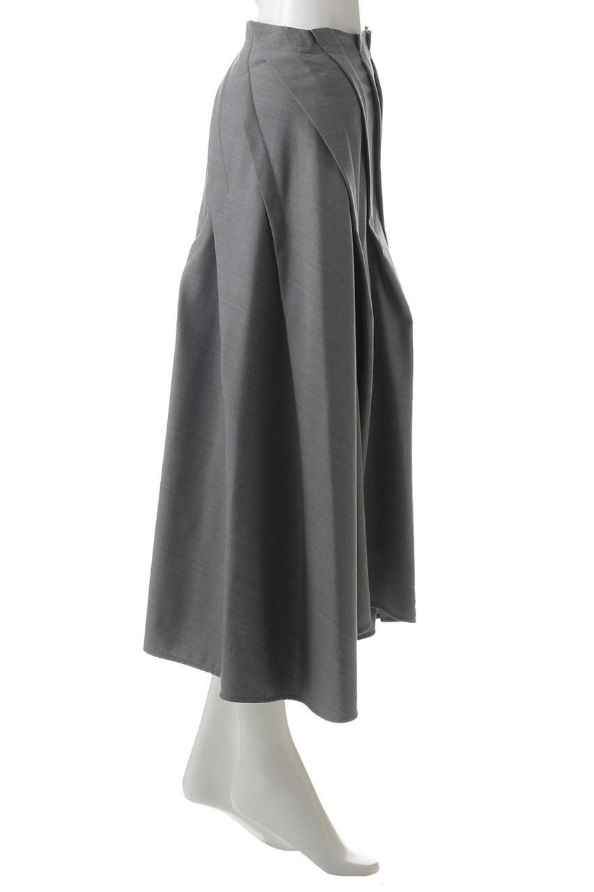 【ランバン オン ブルー/LANVIN en Bleu】のウールギャバランダムタックスカート 人気、トレンドファッション・服の通販 founy(ファニー) 　ファッション　Fashion　レディースファッション　Fashion for Women　スカート　Skirts　ロングスカート　Long Skirts / Maxi & Midi Skirts　イレギュラーヘム　Irregular Hem　エレガント 上品　Elegant　シンプル　Simple, Minimal　フレア　Flare, Flared　ランダム　Random, Irregular　ロング　Long, Long-Length　other-3|ID: prp329100004605907 ipo3291000000032825995