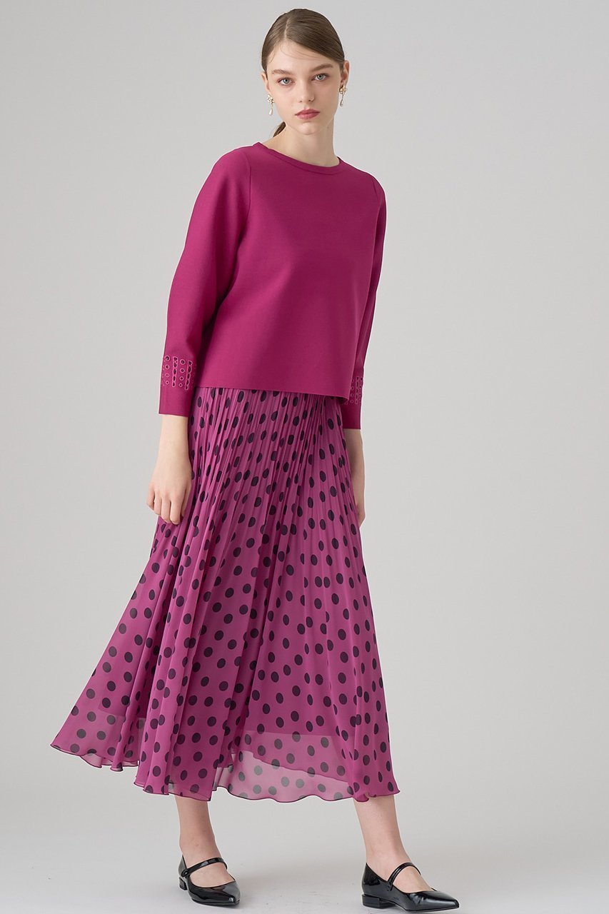 【アナイ/ANAYI】のボルカドットプリーツ スカート 人気、トレンドファッション・服の通販 founy(ファニー) 　ファッション　Fashion　レディースファッション　Fashion for Women　スカート　Skirts　プリーツスカート / 上品フェミニンスタイル　Pleated Skirts　ロングスカート　Long Skirts / Maxi & Midi Skirts　オータム　Autumn Fashion　シフォン　Chiffon, Lightweight Fabric　ジョーゼット　Georgette, Semi-Sheer Fabric　プリーツ　Pleats, Pleated　ランダム　Random, Irregular　ロング　Long, Long-Length　other-6|ID: prp329100004605919 ipo3291000000032826548