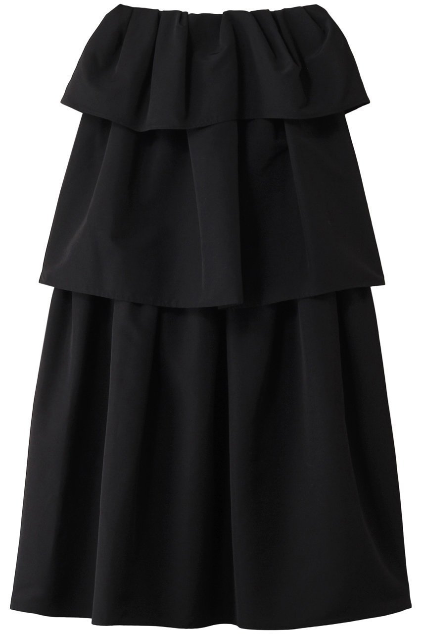 【クラネ/CLANE】のFRILL TIERED SKIRT スカート インテリア・キッズ・メンズ・レディースファッション・服の通販 founy(ファニー) 　ファッション　Fashion　レディースファッション　Fashion for Women　スカート　Skirts　ティアードスカート　Tiered Skirts　ロングスカート　Long Skirts / Maxi & Midi Skirts　おすすめ　Recommended / Our Picks　グログラン　Grosgrain, Grosgrain Ribbon　ティアードスカート　Tiered Skirt, Flounced Skirt　パーティ　Party, Party Style　フリル　Frill, Ruffle　ロング　Long, Long-Length　BLACK|ID: prp329100004605929 ipo3291000000032826842