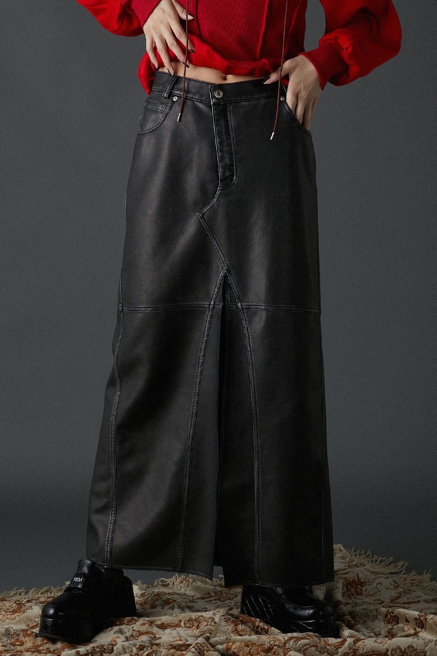 【プランク プロジェクト/PRANK PROJECT】のフェイクレザースリットスカート / faux Leather Slit Skirt 人気、トレンドファッション・服の通販 founy(ファニー) 　ファッション　Fashion　レディースファッション　Fashion for Women　スカート　Skirts　ロングスカート　Long Skirts / Maxi & Midi Skirts　おすすめ　Recommended / Our Picks　コンパクト　Compact, Small Size　フェイクレザー　Faux Leather, PU Leather　マキシ　Maxi, Full Length　リアル　Real, Realistic　ロング　Long, Long-Length　ヴィンテージ　Vintage Style　other-7|ID: prp329100004605937 ipo3291000000035057303