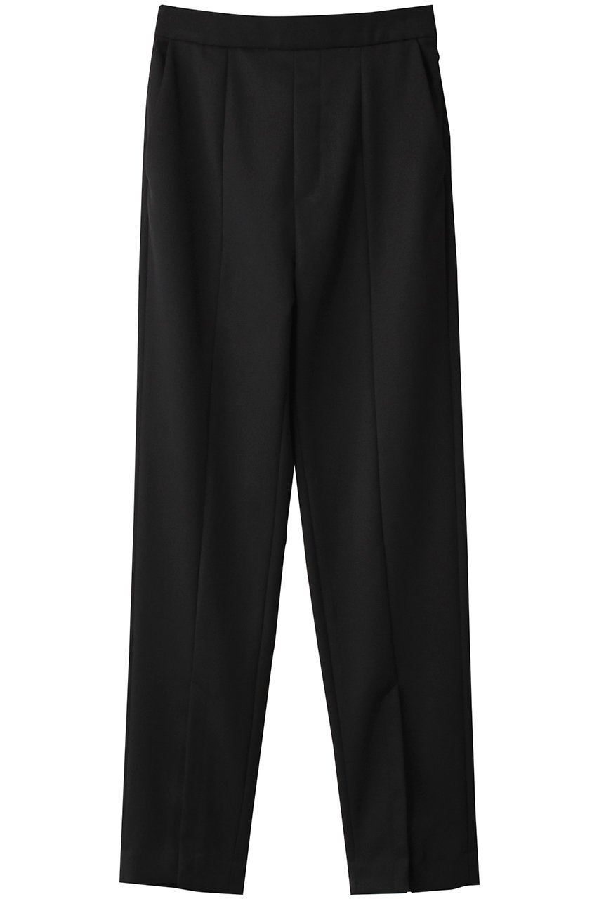 【ランバン オン ブルー/LANVIN en Bleu】のフロントスリットスリムパンツ インテリア・キッズ・メンズ・レディースファッション・服の通販 founy(ファニー) 　ファッション　Fashion　レディースファッション　Fashion for Women　パンツ　Pants & Trousers　ストレッチ　Stretch, Stretchy Fabric　バランス　Balance, Style Balance　フラット　Flat, Flat Shoes　ブラック|ID: prp329100004605975 ipo3291000000032828314