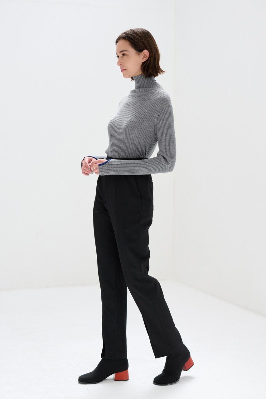 【ランバン オン ブルー/LANVIN en Bleu】のフロントスリットスリムパンツ 人気、トレンドファッション・服の通販 founy(ファニー) 　ファッション　Fashion　レディースファッション　Fashion for Women　パンツ　Pants & Trousers　ストレッチ　Stretch, Stretchy Fabric　バランス　Balance, Style Balance　フラット　Flat, Flat Shoes　other-6|ID: prp329100004605975 ipo3291000000032828319