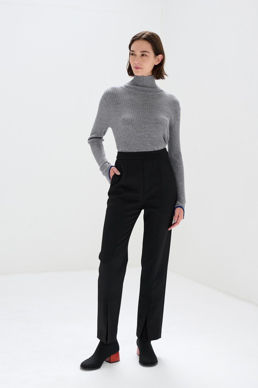 【ランバン オン ブルー/LANVIN en Bleu】のフロントスリットスリムパンツ 人気、トレンドファッション・服の通販 founy(ファニー) 　ファッション　Fashion　レディースファッション　Fashion for Women　パンツ　Pants & Trousers　ストレッチ　Stretch, Stretchy Fabric　バランス　Balance, Style Balance　フラット　Flat, Flat Shoes　other-8|ID: prp329100004605975 ipo3291000000032828321