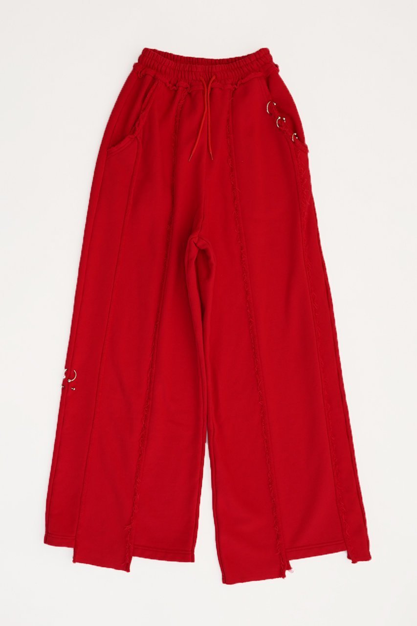 【プランク プロジェクト/PRANK PROJECT】のピアッシングスウェットパンツ/Piercing Sweat Pants インテリア・キッズ・メンズ・レディースファッション・服の通販 founy(ファニー) 　ファッション　Fashion　レディースファッション　Fashion for Women　パンツ　Pants & Trousers　セットアップ　Set-Up, Coordinated Outfit　ワイド　Wide, Wide Fit　RED(レッド)|ID: prp329100004605978 ipo3291000000032828370