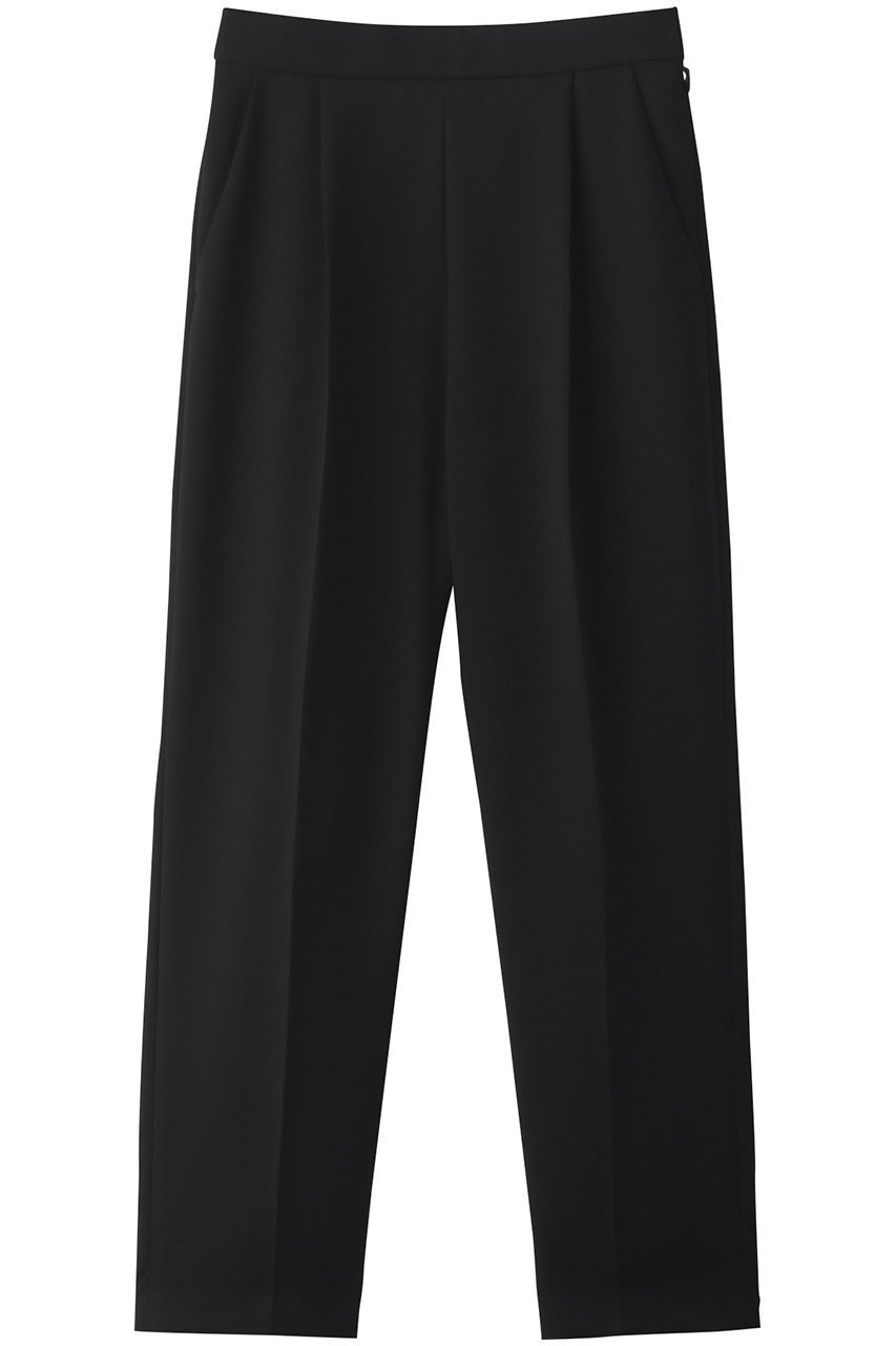 【ランバン オン ブルー/LANVIN en Bleu】のウールカルゼテーパードパンツ インテリア・キッズ・メンズ・レディースファッション・服の通販 founy(ファニー) 　ファッション　Fashion　レディースファッション　Fashion for Women　パンツ　Pants & Trousers　スーツ　Suit, Formalwear　センター　Center, Center Line　パターン　Pattern, Design Print　ファブリック　Fabric, Textile　エレガント 上品　Elegant　定番　Standard, Basic Item　ブラック|ID: prp329100004605981 ipo3291000000032828567