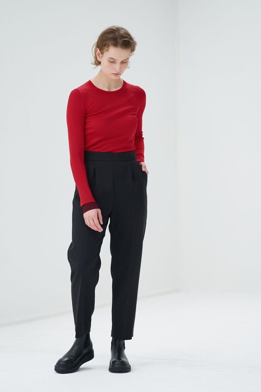 【ランバン オン ブルー/LANVIN en Bleu】のウールカルゼテーパードパンツ 人気、トレンドファッション・服の通販 founy(ファニー) 　ファッション　Fashion　レディースファッション　Fashion for Women　パンツ　Pants & Trousers　スーツ　Suit, Formalwear　センター　Center, Center Line　パターン　Pattern, Design Print　ファブリック　Fabric, Textile　エレガント 上品　Elegant　定番　Standard, Basic Item　other-6|ID: prp329100004605981 ipo3291000000032828572
