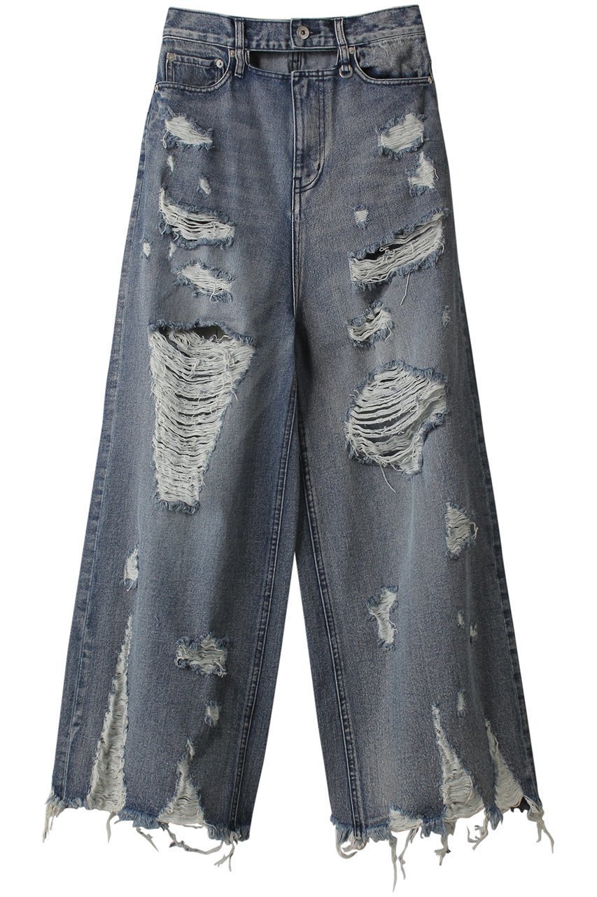 【プランク プロジェクト/PRANK PROJECT】のハードクラッシュワイドデニム / Hard Crushed Wide Denim インテリア・キッズ・メンズ・レディースファッション・服の通販 founy(ファニー) 　ファッション　Fashion　レディースファッション　Fashion for Women　パンツ　Pants & Trousers　デニムパンツ・ジーンズ・美脚デニム　Denim Jeans & Pants　おすすめ　Recommended / Our Picks　クラッシュ　Distressed, Crashed Style　コンパクト　Compact, Small Size　ダメージ　Distressed, Destroyed　デニム　Denim, Jeans Material　フロント　Front, Front Design　ワイド　Wide, Wide Fit　BLU(ブルー)|ID: prp329100004605983 ipo3291000000032828585