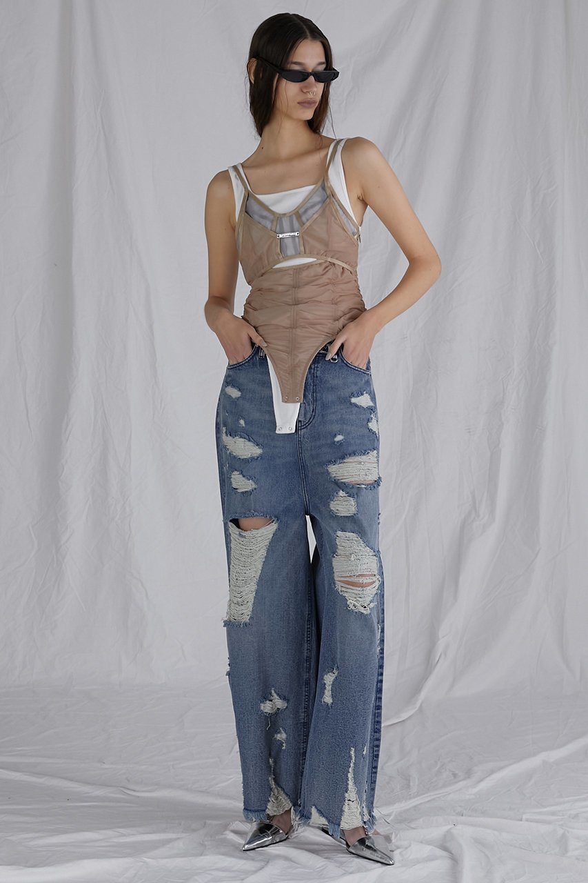 【プランク プロジェクト/PRANK PROJECT】のハードクラッシュワイドデニム / Hard Crushed Wide Denim 人気、トレンドファッション・服の通販 founy(ファニー) 　ファッション　Fashion　レディースファッション　Fashion for Women　パンツ　Pants & Trousers　デニムパンツ・ジーンズ・美脚デニム　Denim Jeans & Pants　おすすめ　Recommended / Our Picks　クラッシュ　Distressed, Crashed Style　コンパクト　Compact, Small Size　ダメージ　Distressed, Destroyed　デニム　Denim, Jeans Material　フロント　Front, Front Design　ワイド　Wide, Wide Fit　other-7|ID: prp329100004605983 ipo3291000000032828591