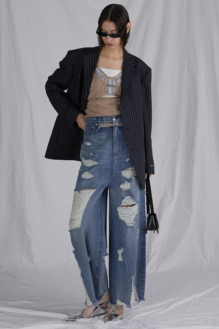 【プランク プロジェクト/PRANK PROJECT】のハードクラッシュワイドデニム / Hard Crushed Wide Denim 人気、トレンドファッション・服の通販 founy(ファニー) 　ファッション　Fashion　レディースファッション　Fashion for Women　パンツ　Pants & Trousers　デニムパンツ・ジーンズ・美脚デニム　Denim Jeans & Pants　おすすめ　Recommended / Our Picks　クラッシュ　Distressed, Crashed Style　コンパクト　Compact, Small Size　ダメージ　Distressed, Destroyed　デニム　Denim, Jeans Material　フロント　Front, Front Design　ワイド　Wide, Wide Fit　other-8|ID: prp329100004605983 ipo3291000000032828592