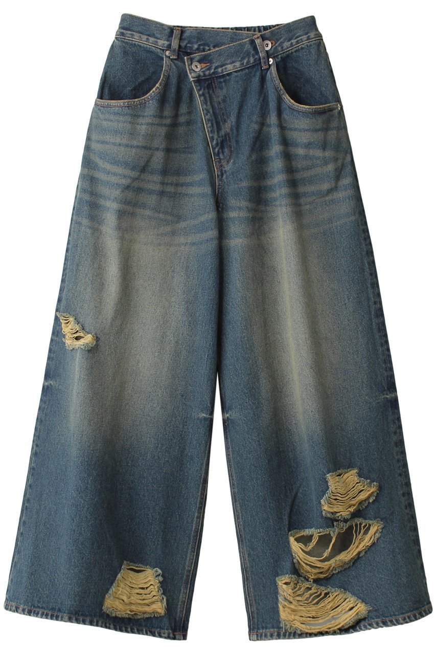 【メゾンスペシャル/MAISON SPECIAL】のRipped Wide Denim/ダメージワイドデニム インテリア・キッズ・メンズ・レディースファッション・服の通販 founy(ファニー) 　ファッション　Fashion　レディースファッション　Fashion for Women　パンツ　Pants & Trousers　デニムパンツ・ジーンズ・美脚デニム　Denim Jeans & Pants　ヴィンテージ　Vintage Style　ダメージ　Distressed, Destroyed　デニム　Denim, Jeans Material　ルーズ　Loose, Oversized　ワイド　Wide, Wide Fit　BLU(ブルー)|ID: prp329100004605986 ipo3291000000032828810
