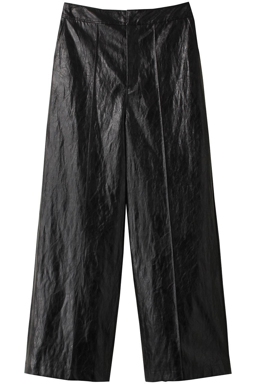 【ランバン オン ブルー/LANVIN en Bleu】のワッシャーフェイクレザーパンツ インテリア・キッズ・メンズ・レディースファッション・服の通販 founy(ファニー) 　ファッション　Fashion　レディースファッション　Fashion for Women　パンツ　Pants & Trousers　リアル　Real, Realistic　ワイド　Wide, Wide Fit　ワッシャー　Washer, Crinkled Finish　エレガント 上品　Elegant　冬　Winter / This Winter　ブラック|ID: prp329100004605989 ipo3291000000032828932