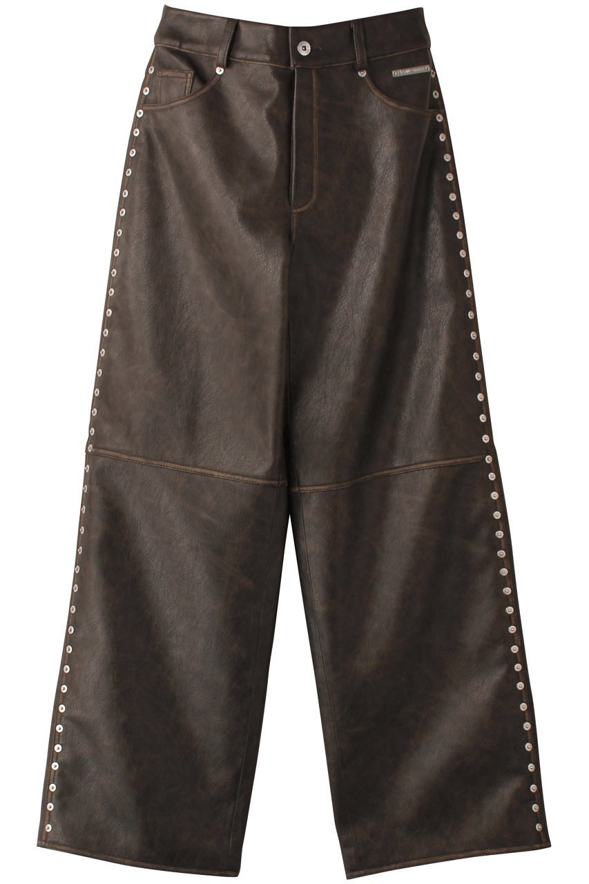 【プランク プロジェクト/PRANK PROJECT】のヴィーガンレザーパンツ/Vegan Leather Pants インテリア・キッズ・メンズ・レディースファッション・服の通販 founy(ファニー) 　ファッション　Fashion　レディースファッション　Fashion for Women　パンツ　Pants & Trousers　アンティーク　Antique-Inspired　ワイド　Wide, Wide Fit　ヴィンテージ　Vintage Style　BRN(ブラウン)|ID: prp329100004605990 ipo3291000000032828964