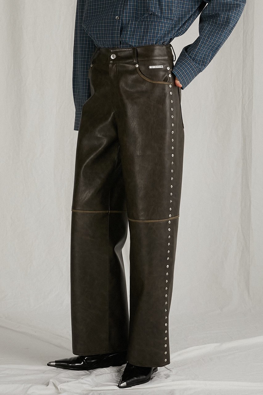 【プランク プロジェクト/PRANK PROJECT】のヴィーガンレザーパンツ/Vegan Leather Pants 人気、トレンドファッション・服の通販 founy(ファニー) 　ファッション　Fashion　レディースファッション　Fashion for Women　パンツ　Pants & Trousers　アンティーク　Antique-Inspired　ワイド　Wide, Wide Fit　ヴィンテージ　Vintage Style　other-8|ID: prp329100004605990 ipo3291000000032828971