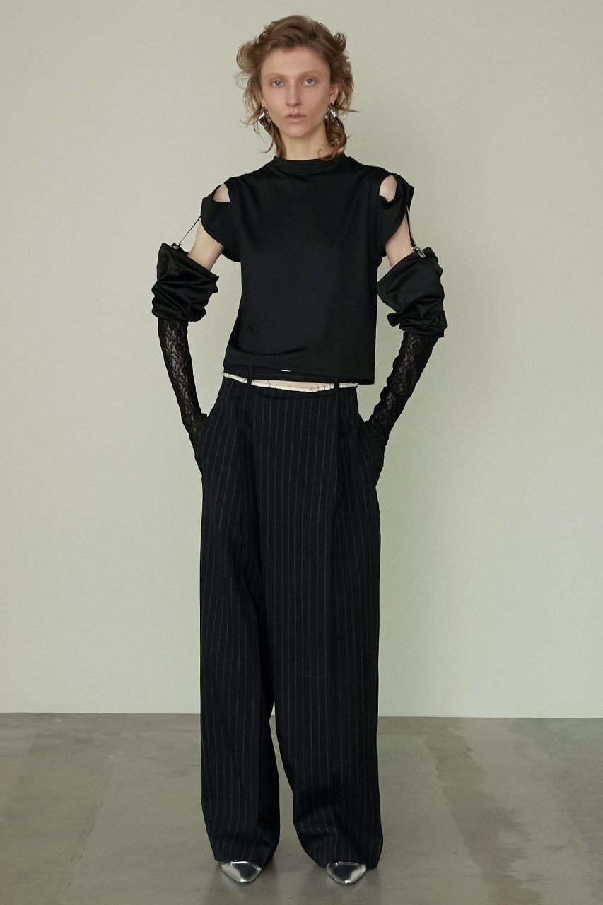 【プランク プロジェクト/PRANK PROJECT】のムーンスリットアシメタックパンツ / Moon Slit Asymmetry Tack Pants 人気、トレンドファッション・服の通販 founy(ファニー) ファッション Fashion レディースファッション Fashion for Women パンツ Pants & Trousers スリット Slit, Slit Detail セットアップ Set-Up, Coordinated Outfit フォルム Silhouette, Form フロント Front, Front Design other-7|ID: prp329100004605993 ipo3291000000034423637