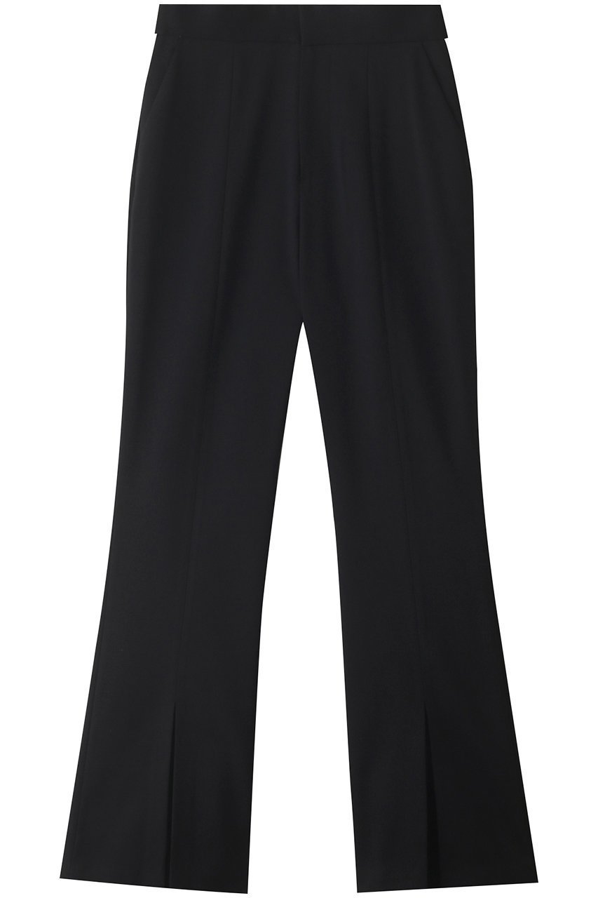 【ランバン オン ブルー/LANVIN en Bleu】のウールツイルスリットフレアパンツ インテリア・キッズ・メンズ・レディースファッション・服の通販 founy(ファニー) 　ファッション　Fashion　レディースファッション　Fashion for Women　パンツ　Pants & Trousers　おすすめ　Recommended / Our Picks　ストレッチ　Stretch, Stretchy Fabric　スリット　Slit, Slit Detail　バランス　Balance, Style Balance　フラット　Flat, Flat Shoes　フロント　Front, Front Design　ボトム　Bottoms, Lower Wear　メランジ　Melange, Mixed Yarn　ブラック|ID: prp329100004606000 ipo3291000000032829600