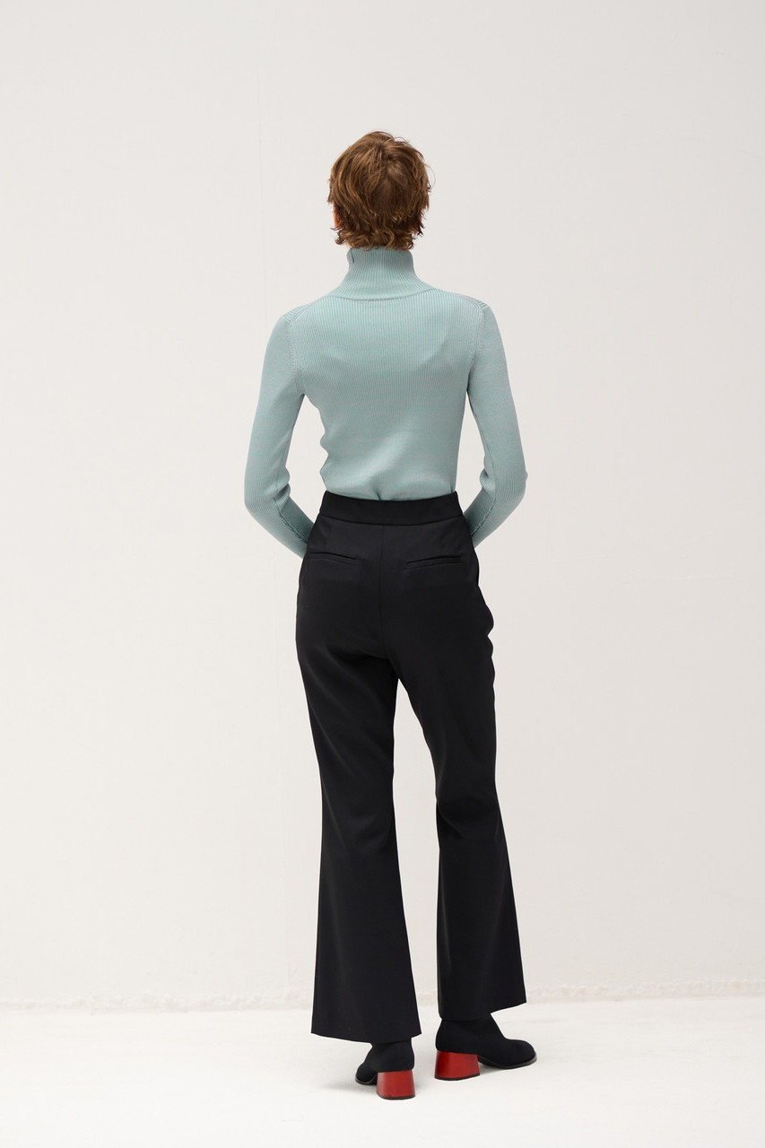 【ランバン オン ブルー/LANVIN en Bleu】のウールツイルスリットフレアパンツ 人気、トレンドファッション・服の通販 founy(ファニー) 　ファッション　Fashion　レディースファッション　Fashion for Women　パンツ　Pants & Trousers　おすすめ　Recommended / Our Picks　ストレッチ　Stretch, Stretchy Fabric　スリット　Slit, Slit Detail　バランス　Balance, Style Balance　フラット　Flat, Flat Shoes　フロント　Front, Front Design　ボトム　Bottoms, Lower Wear　メランジ　Melange, Mixed Yarn　other-7|ID: prp329100004606000 ipo3291000000032829606