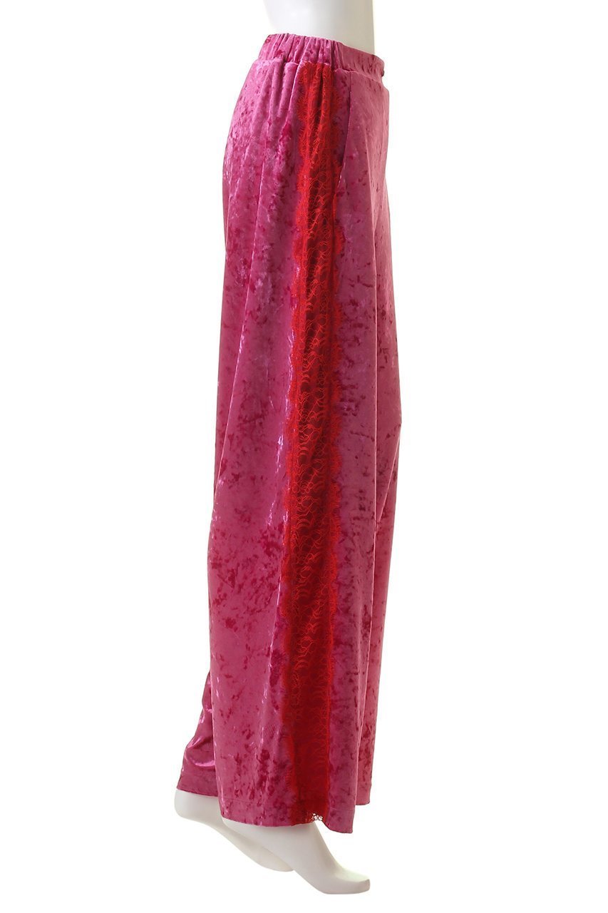 【プランク プロジェクト/PRANK PROJECT】のベロアレースパンツ / Velour Lace Pants 人気、トレンドファッション・服の通販 founy(ファニー) 　ファッション　Fashion　レディースファッション　Fashion for Women　パンツ　Pants & Trousers　クラッシュ　Distressed, Crashed Style　ストレッチ　Stretch, Stretchy Fabric　ストレート　Straight, Straight Cut　フィット　Fit, Slim Fit　ベロア　Velour, Soft Velvet　リラックス　Relax, Relaxed Fit　レース　Lace, Lace Fabric　ワイド　Wide, Wide Fit　other-3|ID: prp329100004606003 ipo3291000000032829660