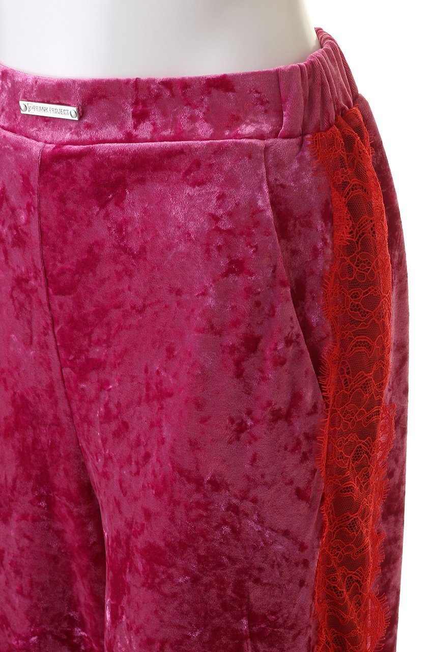 【プランク プロジェクト/PRANK PROJECT】のベロアレースパンツ / Velour Lace Pants 人気、トレンドファッション・服の通販 founy(ファニー) 　ファッション　Fashion　レディースファッション　Fashion for Women　パンツ　Pants & Trousers　クラッシュ　Distressed, Crashed Style　ストレッチ　Stretch, Stretchy Fabric　ストレート　Straight, Straight Cut　フィット　Fit, Slim Fit　ベロア　Velour, Soft Velvet　リラックス　Relax, Relaxed Fit　レース　Lace, Lace Fabric　ワイド　Wide, Wide Fit　other-5|ID: prp329100004606003 ipo3291000000032829662