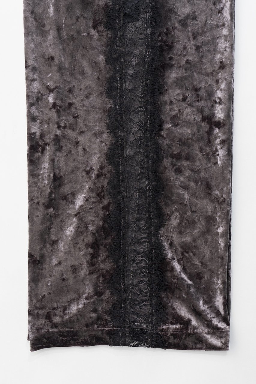 【プランク プロジェクト/PRANK PROJECT】のベロアレースパンツ / Velour Lace Pants 人気、トレンドファッション・服の通販 founy(ファニー) 　ファッション　Fashion　レディースファッション　Fashion for Women　パンツ　Pants & Trousers　クラッシュ　Distressed, Crashed Style　ストレッチ　Stretch, Stretchy Fabric　ストレート　Straight, Straight Cut　フィット　Fit, Slim Fit　ベロア　Velour, Soft Velvet　リラックス　Relax, Relaxed Fit　レース　Lace, Lace Fabric　ワイド　Wide, Wide Fit　other-7|ID: prp329100004606003 ipo3291000000032829664