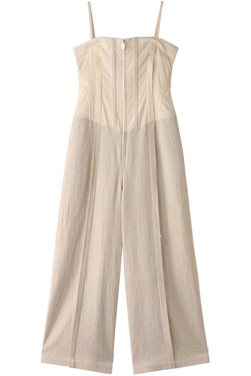 【プランク プロジェクト/PRANK PROJECT】のコンビネーションベアトップロンパース / Combination Bare Top Rompers インテリア・キッズ・メンズ・レディースファッション・服の通販 founy(ファニー) 　ファッション　Fashion　レディースファッション　Fashion for Women　パンツ　Pants & Trousers　ボトム　Bottoms, Lower Wear　リネン　Linen, Linen Fabric　切替　Switching, Contrast Panel　IVR(アイボリー)|ID: prp329100004606016 ipo3291000000032829963