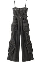 【プランク プロジェクト/PRANK PROJECT】の2WAYデニムカーゴオールインワン / Two-way Denim Cargo Jumpsuit BLK(ブラック)|ID: prp329100004606028 ipo3291000000032830408