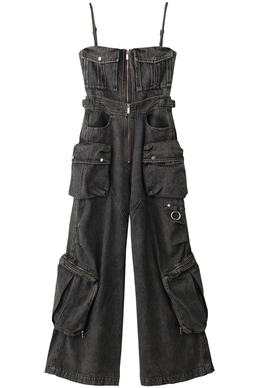 【プランク プロジェクト/PRANK PROJECT】の2WAYデニムカーゴオールインワン / Two-way Denim Cargo Jumpsuit インテリア・キッズ・メンズ・レディースファッション・服の通販 founy(ファニー) 　ファッション　Fashion　レディースファッション　Fashion for Women　パンツ　Pants & Trousers　ビスチェ　Bustier, Corset Top　ボトム　Bottoms, Lower Wear　ポケット　Pocket, Pocket Detail　BLK(ブラック)|ID: prp329100004606028 ipo3291000000032830408