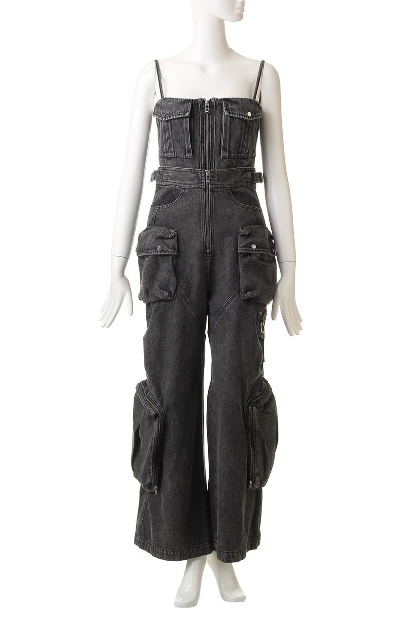 【プランク プロジェクト/PRANK PROJECT】の2WAYデニムカーゴオールインワン / Two-way Denim Cargo Jumpsuit 人気、トレンドファッション・服の通販 founy(ファニー) 　ファッション　Fashion　レディースファッション　Fashion for Women　パンツ　Pants & Trousers　ビスチェ　Bustier, Corset Top　ボトム　Bottoms, Lower Wear　ポケット　Pocket, Pocket Detail　other-2|ID: prp329100004606028 ipo3291000000034423561