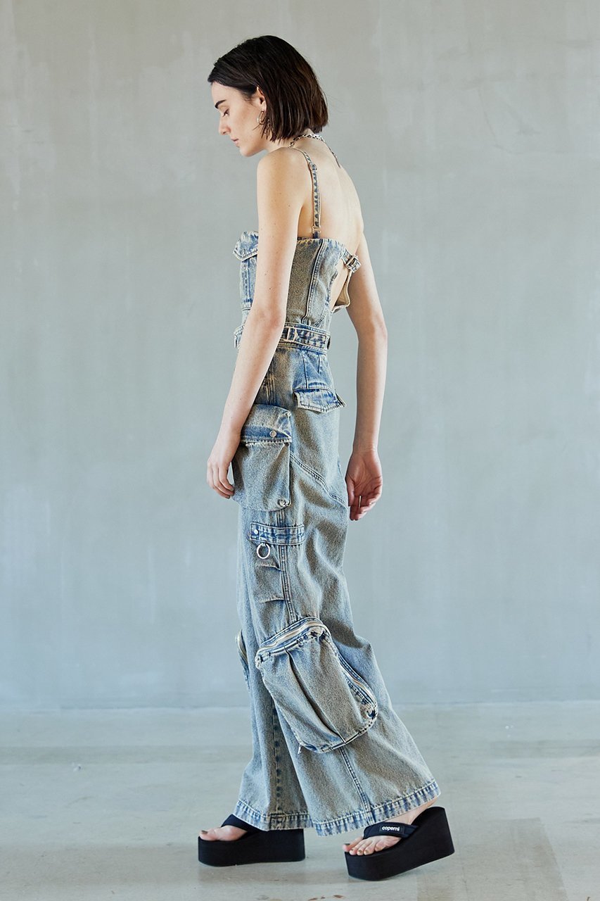 【プランク プロジェクト/PRANK PROJECT】の2WAYデニムカーゴオールインワン / Two-way Denim Cargo Jumpsuit 人気、トレンドファッション・服の通販 founy(ファニー) 　ファッション　Fashion　レディースファッション　Fashion for Women　パンツ　Pants & Trousers　ビスチェ　Bustier, Corset Top　ボトム　Bottoms, Lower Wear　ポケット　Pocket, Pocket Detail　other-8|ID: prp329100004606028 ipo3291000000034423567