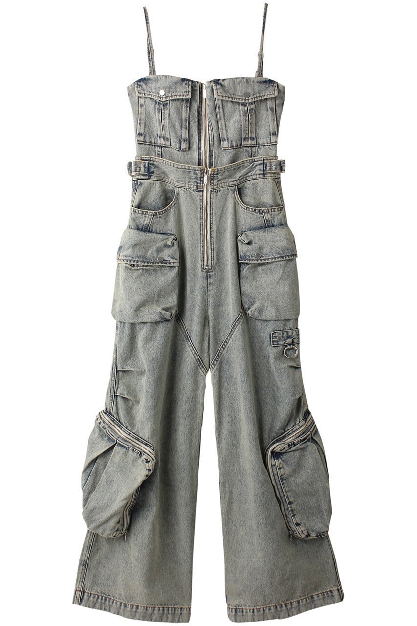 【プランク プロジェクト/PRANK PROJECT】の2WAYデニムカーゴオールインワン / Two-way Denim Cargo Jumpsuit インテリア・キッズ・メンズ・レディースファッション・服の通販 founy(ファニー) 　ファッション　Fashion　レディースファッション　Fashion for Women　パンツ　Pants & Trousers　ビスチェ　Bustier, Corset Top　ボトム　Bottoms, Lower Wear　ポケット　Pocket, Pocket Detail　BLU(ブルー)|ID: prp329100004606028 ipo3291000000035387868