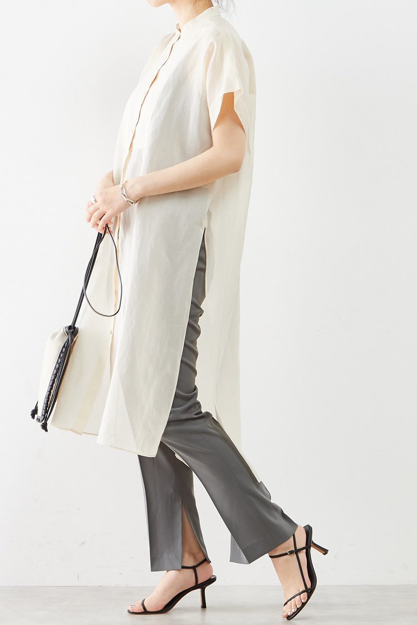 【マルティニーク/martinique】のストレッチツイルペンシルパンツ 人気、トレンドファッション・服の通販 founy(ファニー) 　ファッション　Fashion　レディースファッション　Fashion for Women　パンツ　Pants & Trousers　ギャザー　Gathered, Ruffled　ストレッチ　Stretch, Stretchy Fabric　スリット　Slit, Slit Detail　センター　Center, Center Line　フレア　Flare, Flared　フロント　Front, Front Design　other-6|ID: prp329100004606054 ipo3291000000032831237