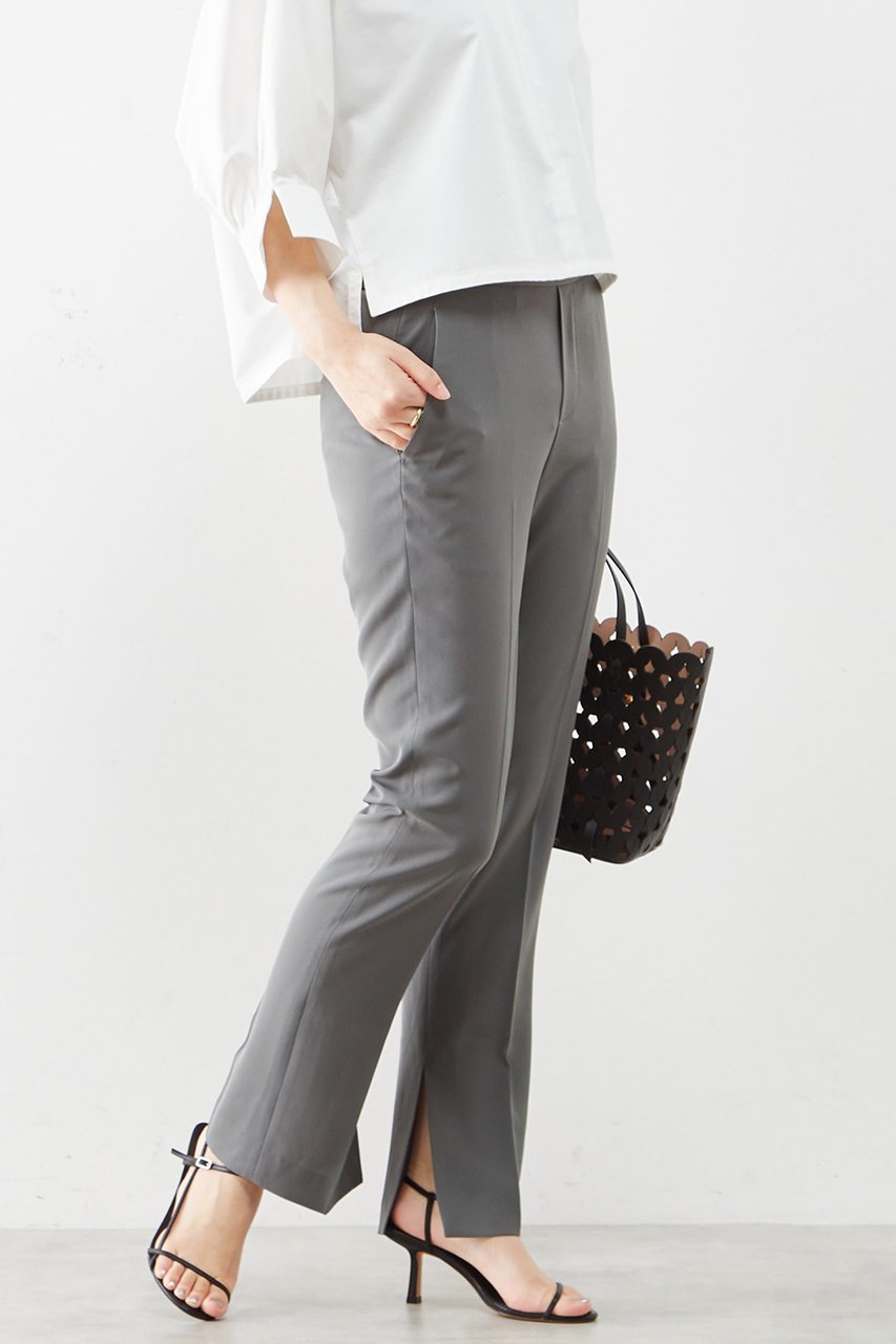 【マルティニーク/martinique】のストレッチツイルペンシルパンツ 人気、トレンドファッション・服の通販 founy(ファニー) 　ファッション　Fashion　レディースファッション　Fashion for Women　パンツ　Pants & Trousers　ギャザー　Gathered, Ruffled　ストレッチ　Stretch, Stretchy Fabric　スリット　Slit, Slit Detail　センター　Center, Center Line　フレア　Flare, Flared　フロント　Front, Front Design　other-8|ID: prp329100004606054 ipo3291000000032831239