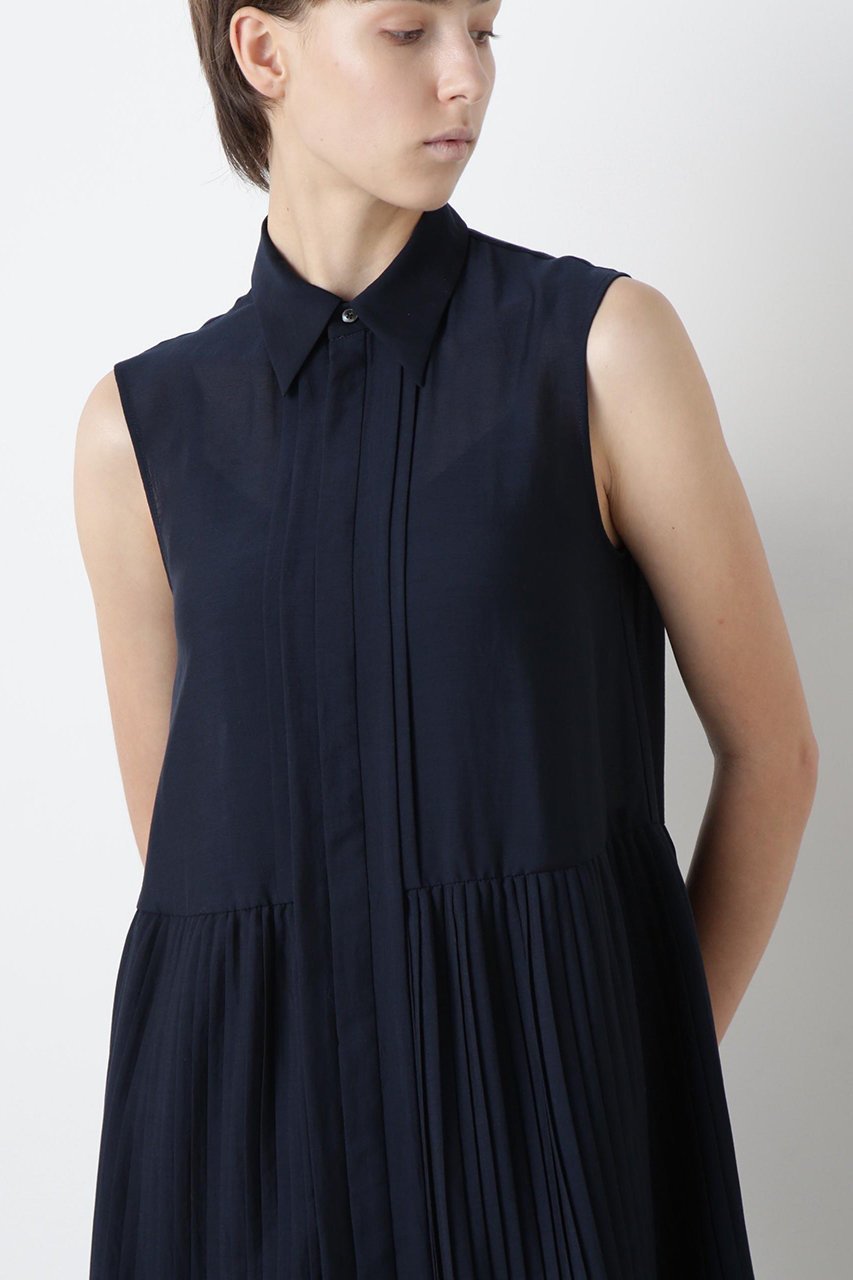 【ヒューエルミュージアム/hueLe Museum】の【STUMBLY】Pleats Combination Dress 人気、トレンドファッション・服の通販 founy(ファニー) 　ファッション　Fashion　レディースファッション　Fashion for Women　ワンピース　Dresses　フォーマル・パーティードレス・結婚式用ドレス　Elegant & Casual Dresses　チュニック　Tunic Tops & Dresses　エレガント 上品　Elegant　ストレート　Straight, Straight Cut　チュニック　Tunic, Long Top　ノースリーブ　Sleeveless, No-Sleeve　パターン　Pattern, Design Print　フォルム　Silhouette, Form　プリーツ　Pleats, Pleated　定番　Standard, Basic Item　other-4|ID: prp329100004606065 ipo3291000000032835324
