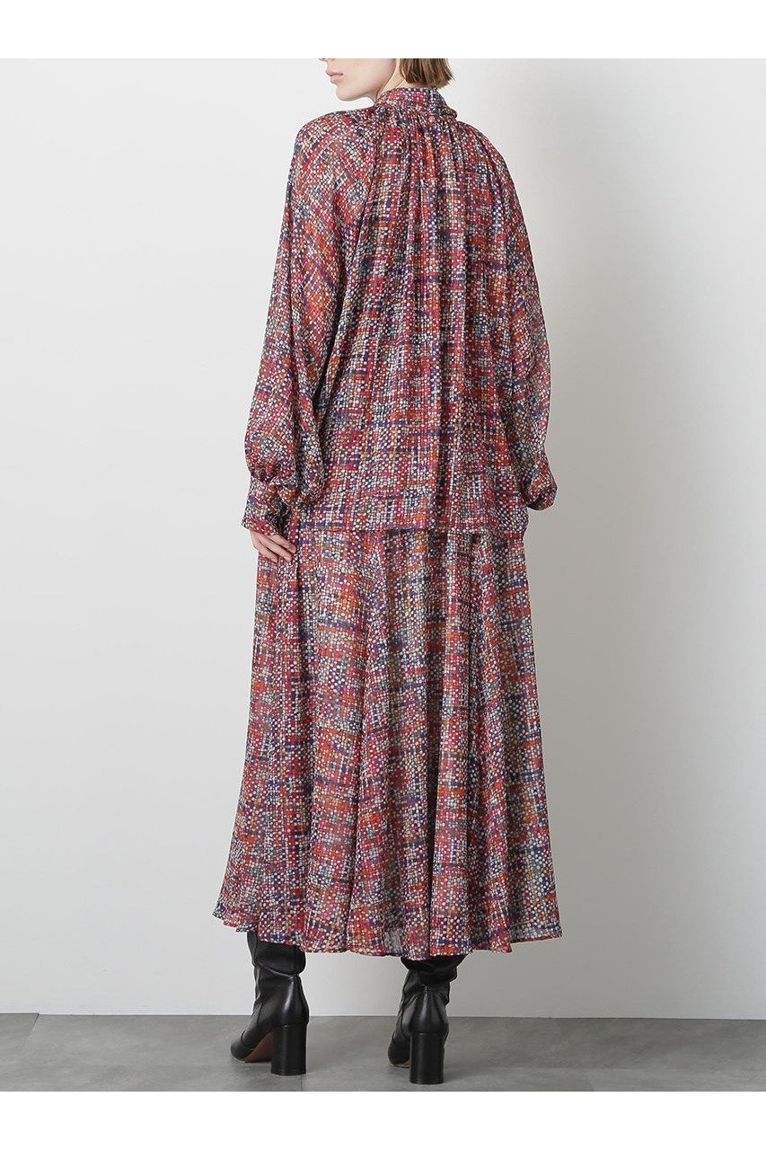 【ヒューエルミュージアム/hueLe Museum】の【STUMBLY】Printed Bow-Tie Blouse 人気、トレンドファッション・服の通販 founy(ファニー) 　ファッション　Fashion　レディースファッション　Fashion for Women　トップス・カットソー　Cut & Sew Tops　シャツ・ブラウス・オフィスカジュアル　Elegant Blouses & Button-Ups　おすすめ　Recommended / Our Picks　ジャカード／ジャガード　Jacquard, Woven Pattern　スリーブ　Sleeve, Long Sleeve / Short Sleeve　セットアップ　Set-Up, Coordinated Outfit　ツイード　Twill, Twill Weave　ハイネック　High Neck, Mock Neck　パターン　Pattern, Design Print　プリント　Print, Printed Pattern　ロング　Long, Long-Length　新作・新入荷　New Arrivals / New In　無地　Plain, Solid Color　other-5|ID: prp329100004606072 ipo3291000000032835469