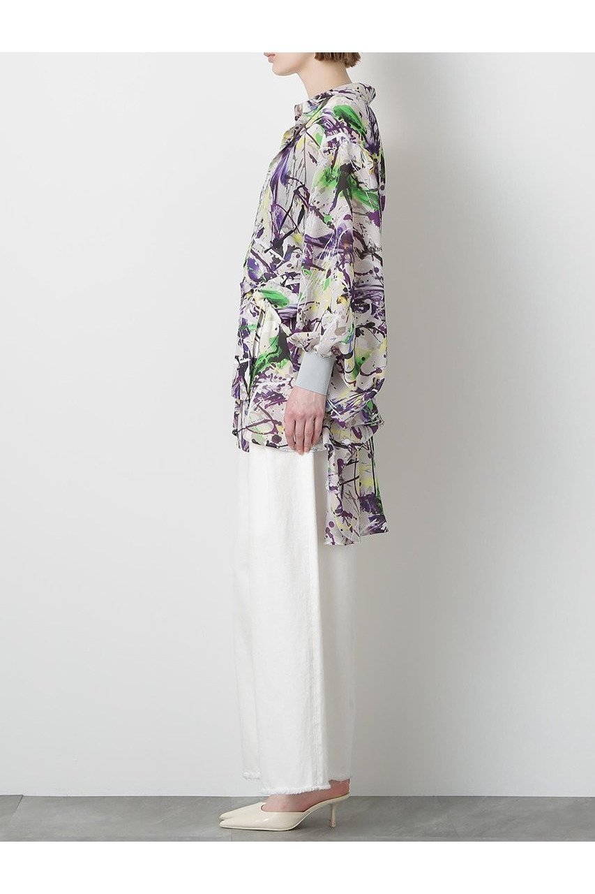 【ヒューエルミュージアム/hueLe Museum】の【STUMBLY】Printed Belted Bige Ste Shirts 人気、トレンドファッション・服の通販 founy(ファニー) 　ファッション　Fashion　レディースファッション　Fashion for Women　トップス・カットソー　Cut & Sew Tops　シャツ・ブラウス・オフィスカジュアル　Elegant Blouses & Button-Ups　コラボ　Collaboration, Collab　シンプル　Simple, Minimal　スリーブ　Sleeve, Long Sleeve / Short Sleeve　ポンチョ　Poncho, Cape Style　リボン　Ribbon, Bow　ロング　Long, Long-Length　新作・新入荷　New Arrivals / New In　other-4|ID: prp329100004606073 ipo3291000000032835521