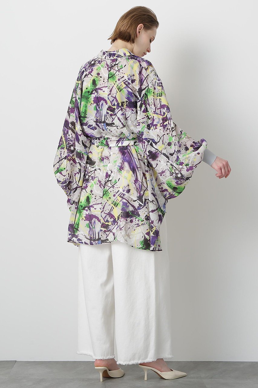 【ヒューエルミュージアム/hueLe Museum】の【STUMBLY】Printed Belted Bige Ste Shirts 人気、トレンドファッション・服の通販 founy(ファニー) 　ファッション　Fashion　レディースファッション　Fashion for Women　トップス・カットソー　Cut & Sew Tops　シャツ・ブラウス・オフィスカジュアル　Elegant Blouses & Button-Ups　コラボ　Collaboration, Collab　シンプル　Simple, Minimal　スリーブ　Sleeve, Long Sleeve / Short Sleeve　ポンチョ　Poncho, Cape Style　リボン　Ribbon, Bow　ロング　Long, Long-Length　other-5|ID: prp329100004606073 ipo3291000000035795630